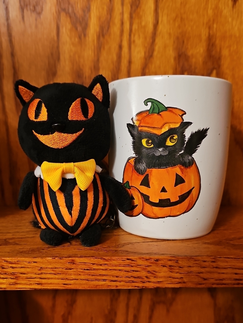 Pumpkin & Cat 16oz Coffee Cup With Purse Charm